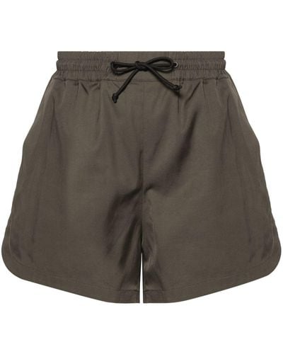 Yves Salomon Side-slits Twill Shorts - Grey