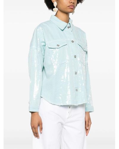 Liu Jo Sequin-embellished Denim Jacket - ブルー