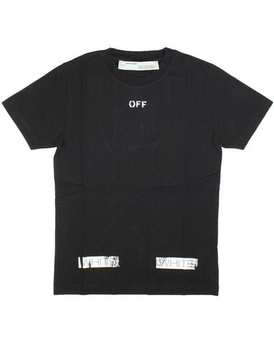 Off-White c/o Virgil Abloh T-Shirt mit diagonalen Streifen - Schwarz