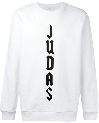 Givenchy Sweat À Slogan Imprimé Judas - Blanc