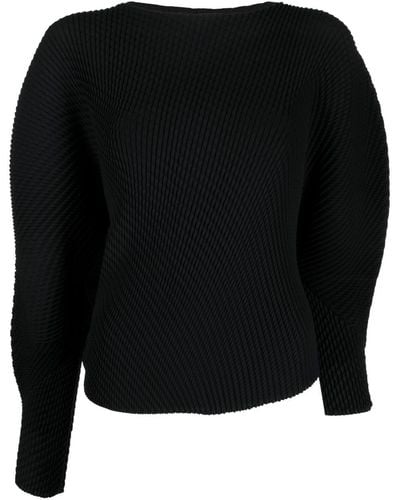 Issey Miyake Sweater Van Gerecycled Polyester - Zwart