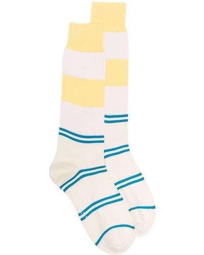 Marni Stripe-pattern Long Socks - White