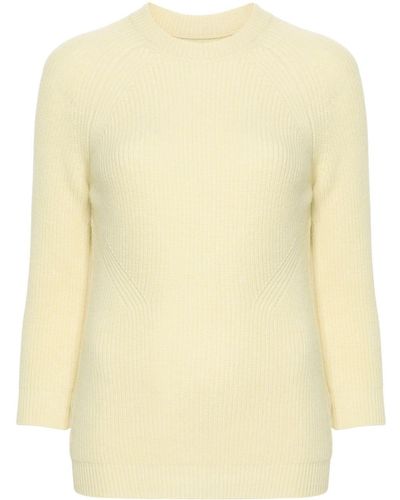 Sa Su Phi Crew-neck Ribbed-knit Sweater - Natural