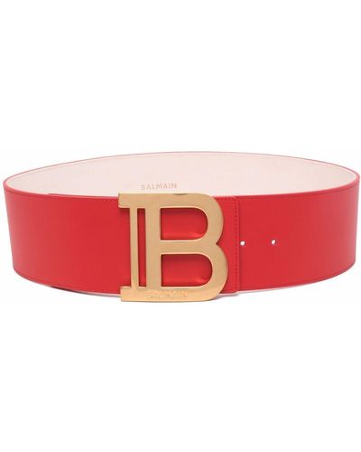 Balmain B-belt Logo-buckle Belt - Red