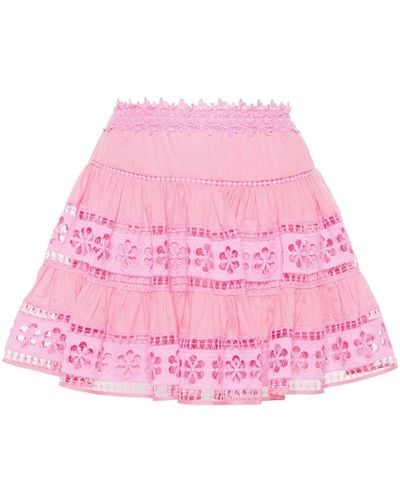 Charo Ruiz Lea Borderie-anglaise Miniskirt - Pink