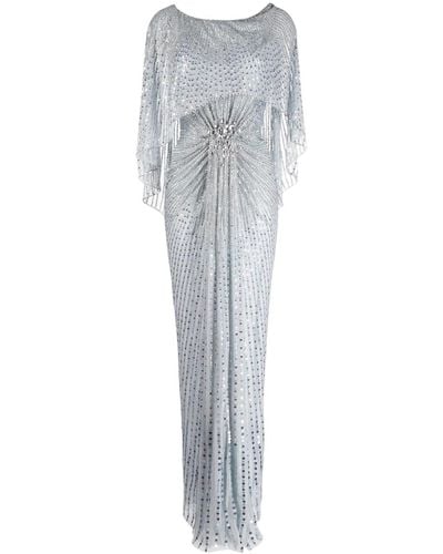 Jenny Packham Mae Sequin-embellished Gown - Grey