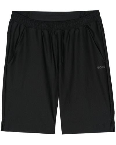 BOSS Reflective-logo Bermuda Shorts - Black