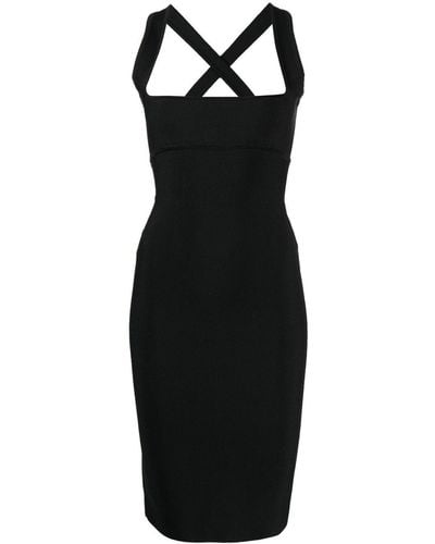 Hervé L. Leroux Scoop-neck Pencil Dress - Black