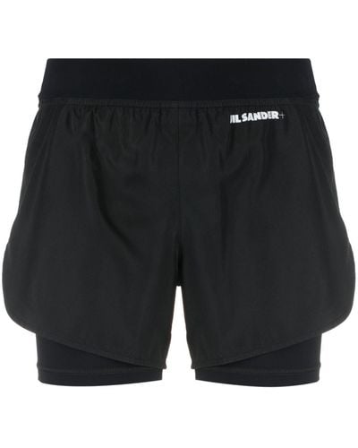Jil Sander Logo-print Layered Shorts - Black