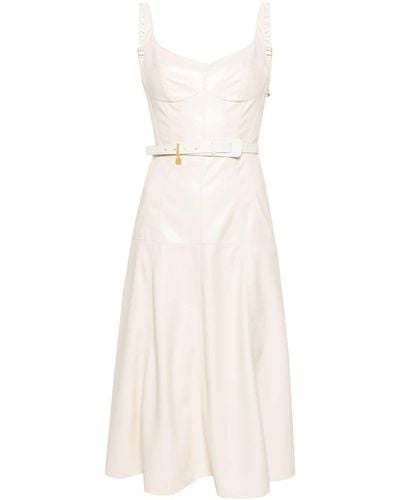 Elisabetta Franchi Paneled A-line Midi Dress - White