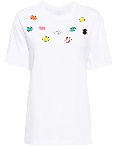 Patou T-shirt à logo appliqué - Blanc