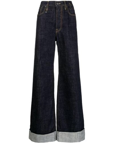 R13 Turn-up Wide-leg Jeans - Blue