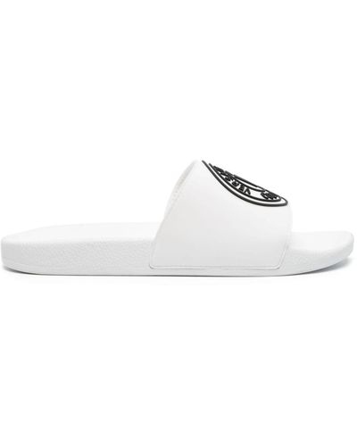 Versace Slippers Met Logoprint - Wit