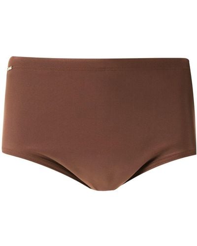 Amir Slama Plain Swim Trunks - Brown