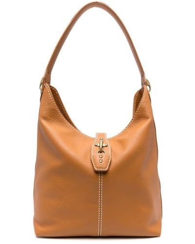 Fay Hobo Leather Shoulder Bag - Brown