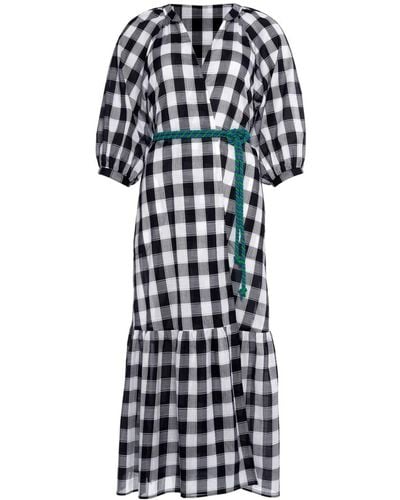 Eres Chess Check-patterned Cotton Dress - Black