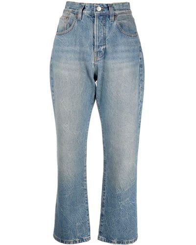 Victoria Beckham Vaqueros capri de talle alto - Azul