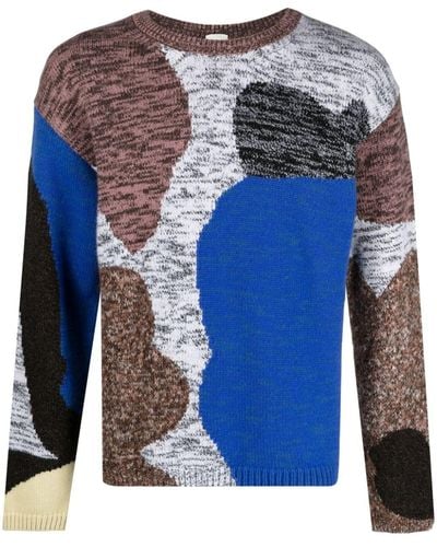 Paul Smith Rug-pattern Crew-neck Sweater - Blue