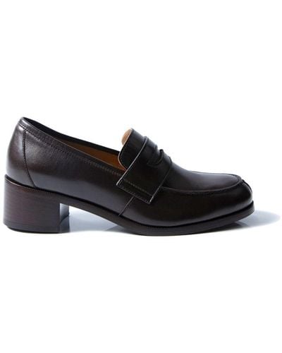 The Row Vera 45mm Leather Court Shoes - Black