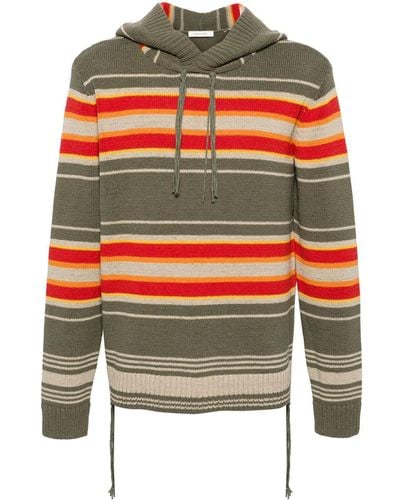 Craig Green Hooded Striped Sweater - Green