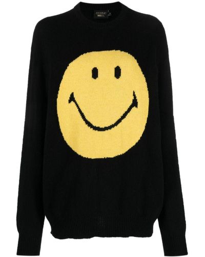 Joshua Sanders Smiley-motif Intarsia-knit Sweater - Black