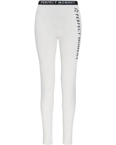 Perfect Moment Thermal Logo-print Ski leggings - White