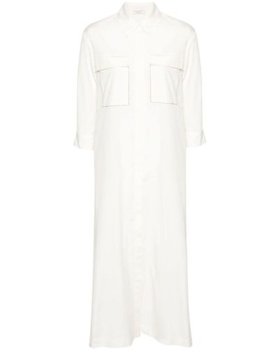 Peserico Bead-detail Shirt Dress - White