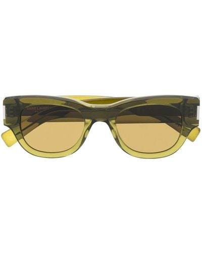 Saint Laurent Transparent-frame Design Sunglasses - Yellow