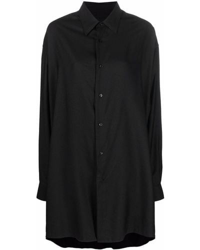 Ami Paris Robe-chemise à effet d'épaules descendues - Noir
