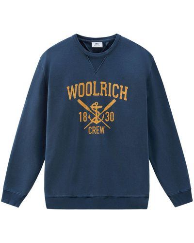 Woolrich Logo-print Cotton Sweatshirt - Blue