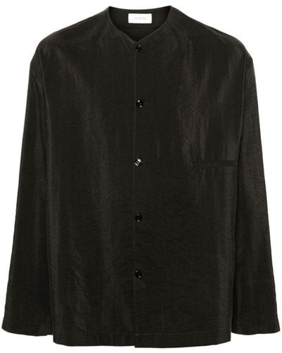 Lemaire Crinkled-finish Shirt - Black