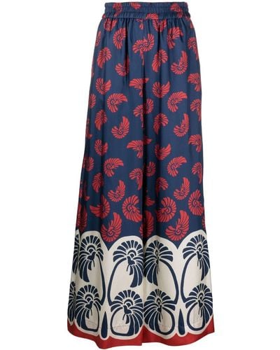 La DoubleJ Floral-print Palazzo Pants - Blue