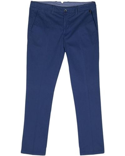 Corneliani Tapered-leg Cotton Chino Trousers - Blue
