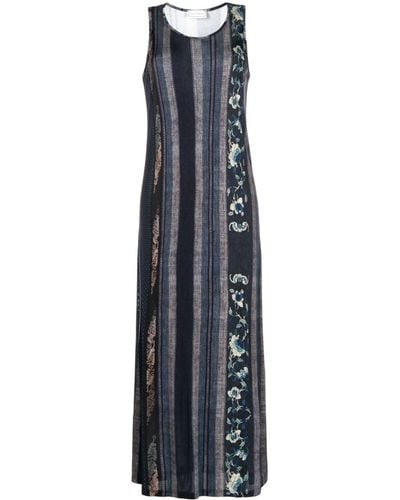 Pierre Louis Mascia Vestido Mascia largo con diseño patchwork - Azul