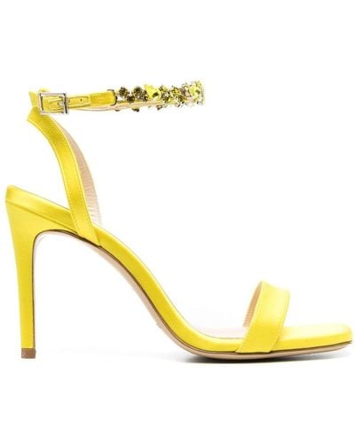 P.A.R.O.S.H. 110mm Crystal-strap Sandals - Yellow