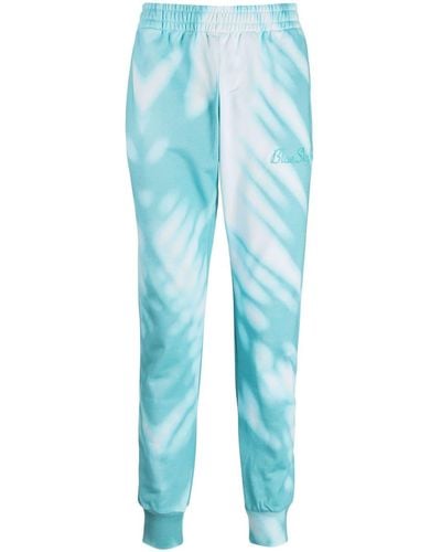 BLUE SKY INN Logo-embroidered Cotton Track Trousers - Blue