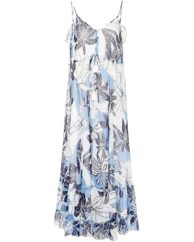 Twin Set Floral-print Maxi Dress - Blue