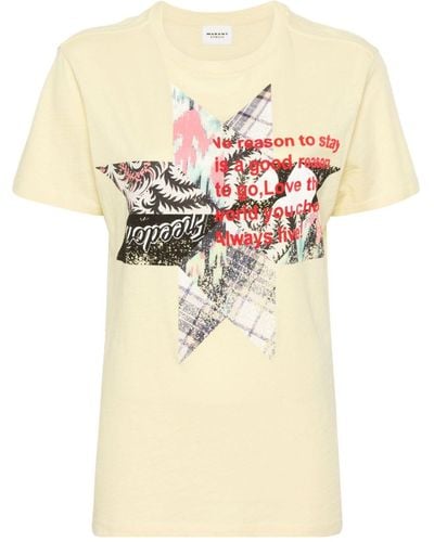 Isabel Marant T-shirt Zewel à imprimé graphique - Jaune