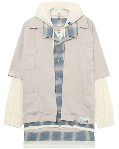 Maison Mihara Yasuhiro Gelaagd Overhemd Met Capuchon - Wit