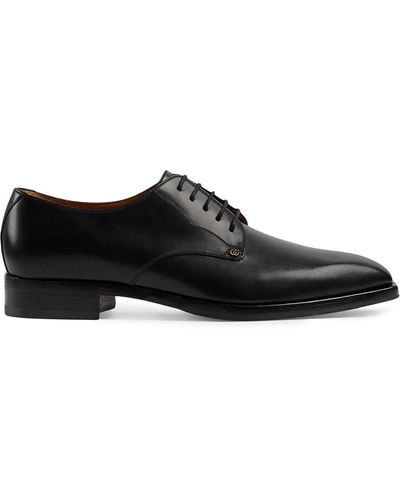 Gucci Leather Derby Shoes - Black