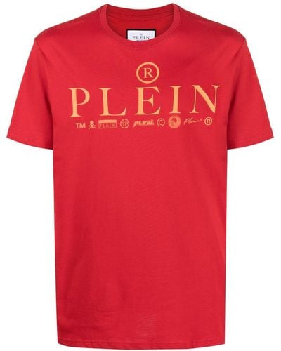 Philipp Plein Logos ラウンドネック Tシャツ - レッド