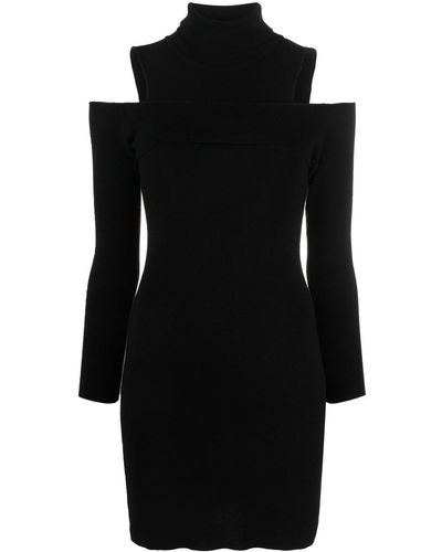 CoSTUME NATIONAL Cut-out Knitted Mini Dress - Black