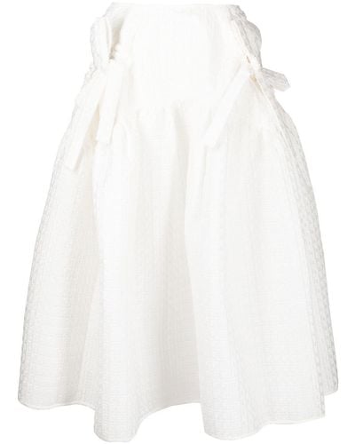 Cecilie Bahnsen Bow-detail Tiered Midi Skirt - White