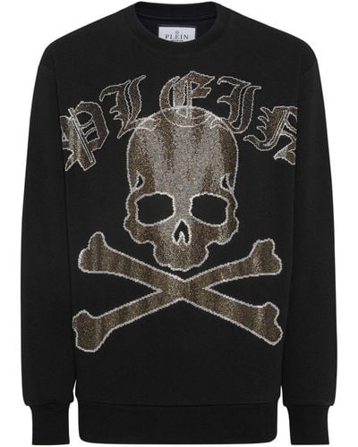 Philipp Plein Rhinestone-embellished Sweatshirt - Black