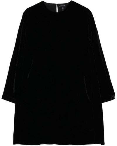 Eileen Fisher Crew-neck Velvet Dress - Black