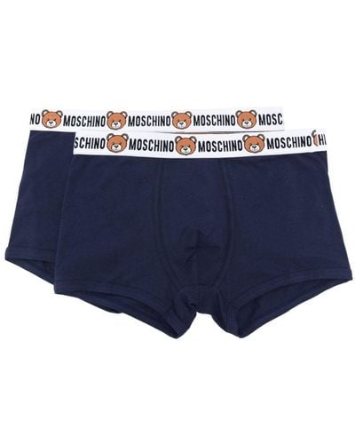 Moschino Teddy Bear-motif Boxers (pack Of Two) - Blue