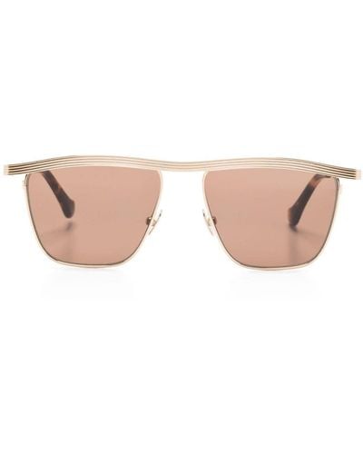 Nanushka Flat-brown Metal Sunglasses - Pink
