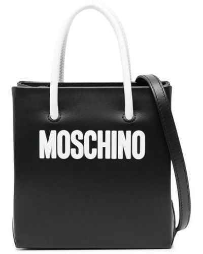 Moschino Mini Handtasche mit Logo - Schwarz