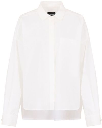 Emporio Armani Blouse Met Verlaagde Schouders - Wit