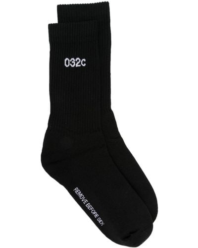 032c Graphic-print Socks - Black